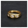 Gipsy Inglés 3 Faux Diamond Band Ring Acero inoxidable Oro IM#27169