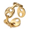 Anello unisex regolabile con chicchi di caffè Acciaio inossidabile Oro IM#27174