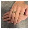 Anillo ajustable unisex en forma de grano de café Acero inoxidable Oro IM#27177