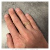 Anillo ajustable unisex en forma de grano de café Acero inoxidable Oro IM#27178