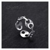 Anello unisex regolabile con chicchi di caffè Acciaio inossidabile Argento IM#27183