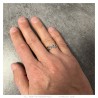 Anillo ajustable unisex en forma de grano de café Acero inoxidable Plata IM#27185