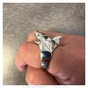 Shark ring Red eyes Stainless steel Silver IM#27212