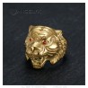 Anillo de tigre Ojos rojos Acero inoxidable, chapado en oro fino IM#27231