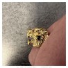 Tiger ring Red eyes Stainless steel, fine gold plating IM#27233