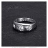 Gipsy English 3 Faux Diamonds Wedding Band Anello in acciaio inox argento IM#27238