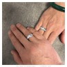 Ring Ring Englisch Gitan 3 falsche Diamanten Edelstahl Silber IM#27240