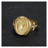 Anello della Vergine Maria Sara e Croce Acciaio Oro Diamanti  IM#27245