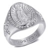 Anillo Virgen María Sara y Cruz Acero Plata Diamantes  IM#27250