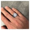 Ring of the Virgin Mary Sara and Cross Steel Silver Diamonds  IM#27254