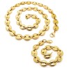 Set Kette und Armband Graine de Café Edelstahl Gold IM#27371