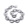 Bracciale a chicchi di caffè 7,9,11 mm Acciaio inossidabile Argento 21 cm IM#27416