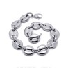 Bracciale con chicchi di caffè 7,9,11 mm Acciaio inossidabile Argento 21 cm IM#27417