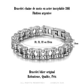 Motorbike chain bracelet Stainless steel 316l Silver27575