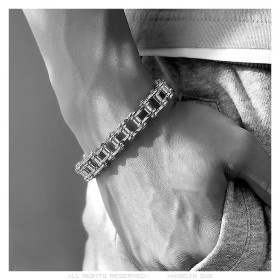 Motorbike chain bracelet Stainless steel 316l Silver27576