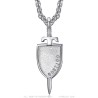 Templar Sword and Shield Pendant Stainless steel Silver27612