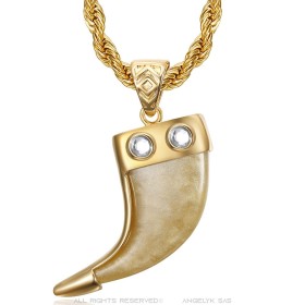 Lion claw pendant Diamond Replica Necklace 60cm Gold27618