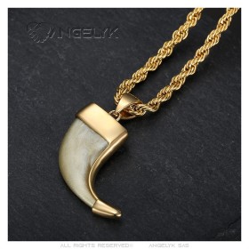 Lion claw pendant Diamond Replica Necklace 60cm Gold27620