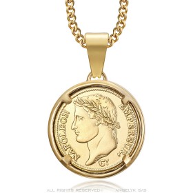 copy of Pendant Coin Napoleon III Louis Steel Gold27632