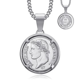 Pendant Napoléon 1er Pièce 20 francs Argent Réplique Acier inoxydable27645