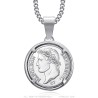 Pendentif Napoléon 1er Pièce 20 francs Argent Réplique Acier inoxydable27646