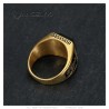 Anillo Masón Acero Inoxidable Oro Negro Onyx Cuadrado27669