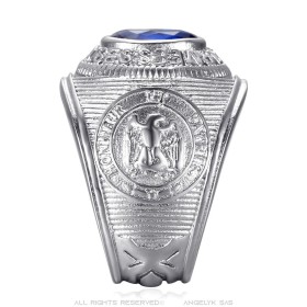 University ring French Armed Forces Stainless steel Silver27718