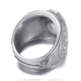 Bague universitaire Forces Armées Française Acier inoxydable Argent27721