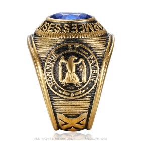 University ring French Armed Forces Stainless steel. Aged gold27725