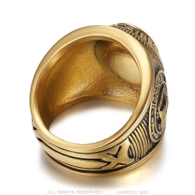 University ring French Armed Forces Stainless steel. Aged gold27728