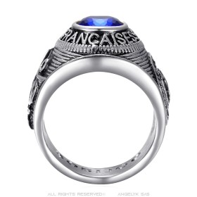 University ring French Armed Forces Stainless steel. Aged silver27734