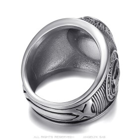 University ring French Armed Forces Stainless steel. Aged silver27735