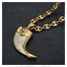 Lion Claw Pendant Replica Coffee Bean Chain 60cm Steel Gold27775