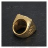 Ring Napoleon I., quadratisch Edelstahl Gold 4 Rubin Rot27804