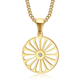 Women's Diamond Traveller's Wheel Pendant Child Steel Gold27856