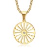 Pendentif roue des voyageurs Diamant Femme Enfant Acier Or27856