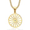 Women's Diamond Traveller's Wheel Pendant Child Steel Gold27857