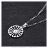 Pendentif roue des voyageurs Diamant Femme Enfant Acier Argent27872