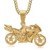 Motorbike pendant Stainless steel Gold Chain 60cm27908