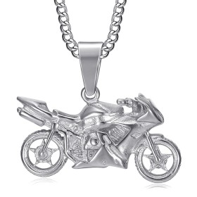 Motorbike pendant Stainless steel Silver Chain 60cm27920