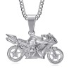 Pendentif moto sportive Acier inoxydable Argent Chaîne 60cm27920