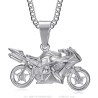 Motorbike pendant Stainless steel Silver Chain 60cm27921