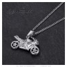 Pendentif moto sportive Acier inoxydable Argent Chaîne 60cm27922