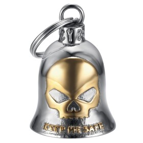 Clochette moto Mocy Bell Skull Keep Me Safe Acier inoxydable27979