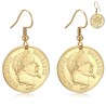 Boucles d'oreilles Napoléon 3 Acier inoxydable Or 20 Francs27991