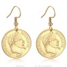 Boucles d'oreilles Napoléon 3 Acier inoxydable Or 20 Francs27992