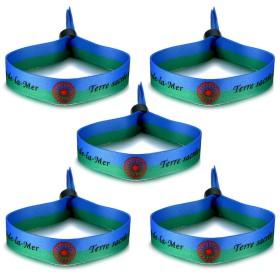 Lot de 5 bracelets drapeau Gitan réversible et ajustable Saintes-Maries-de-la-Mer28031