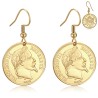 Earrings Napoleon 3 Stainless steel 20 Francs gold28063