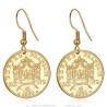 Earrings Napoleon 3 Stainless steel 20 Francs gold28065