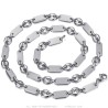 Coffee bean and alternating flat mesh necklace Silver stainless steel28122